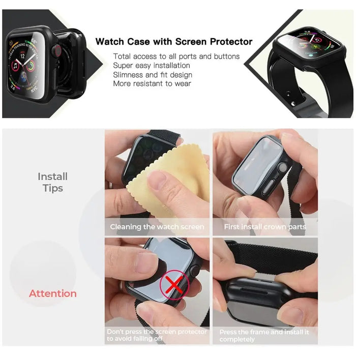 Full Cover Bumper+screen Protector For Apple Watch Series 7