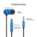 Full Metal Noise Isolating Wired Rich Bass Headphones