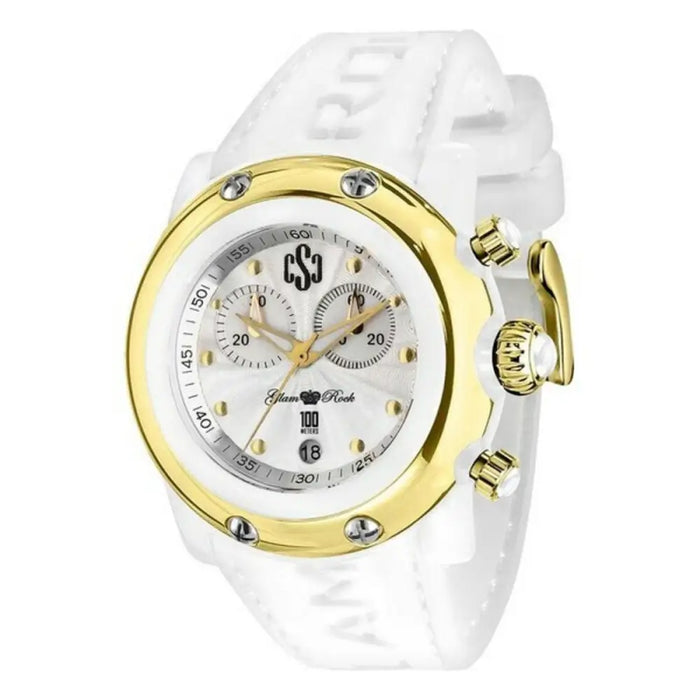 Glam Rock Gr62108 Ladies Quartz Watch White 46mm