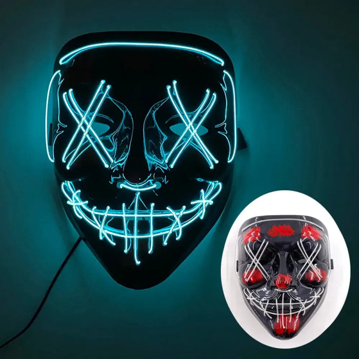 Glowing Cosplay El Wire Neon Mask Scary Skull Masquerade