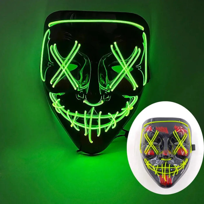 Glowing Cosplay El Wire Neon Mask Scary Skull Masquerade