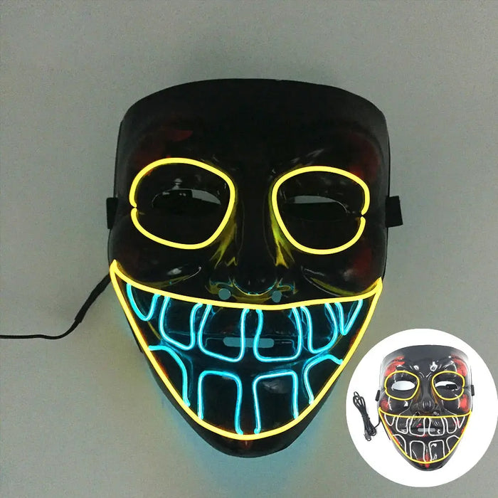 Glowing Cosplay El Wire Neon Mask Scary Skull Masquerade