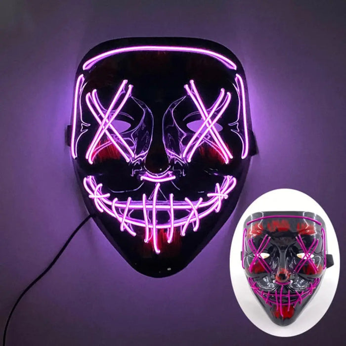 Glowing Cosplay El Wire Neon Mask Scary Skull Masquerade