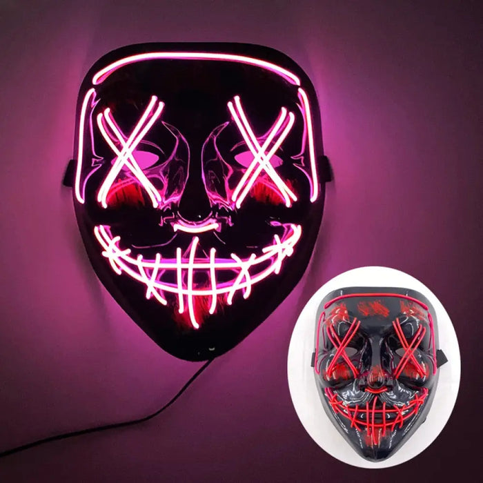 Glowing Cosplay El Wire Neon Mask Scary Skull Masquerade