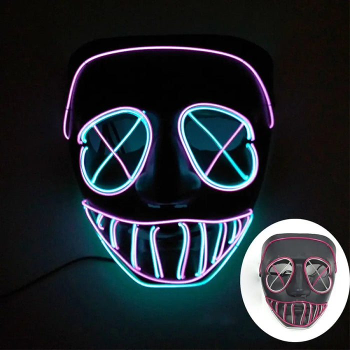 Glowing Cosplay El Wire Neon Mask Scary Skull Masquerade