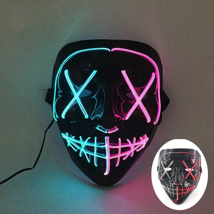 Glowing Cosplay El Wire Neon Mask Scary Skull Masquerade