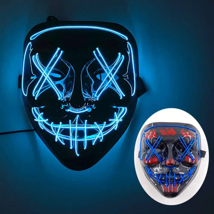 Glowing Cosplay El Wire Neon Mask Scary Skull Masquerade