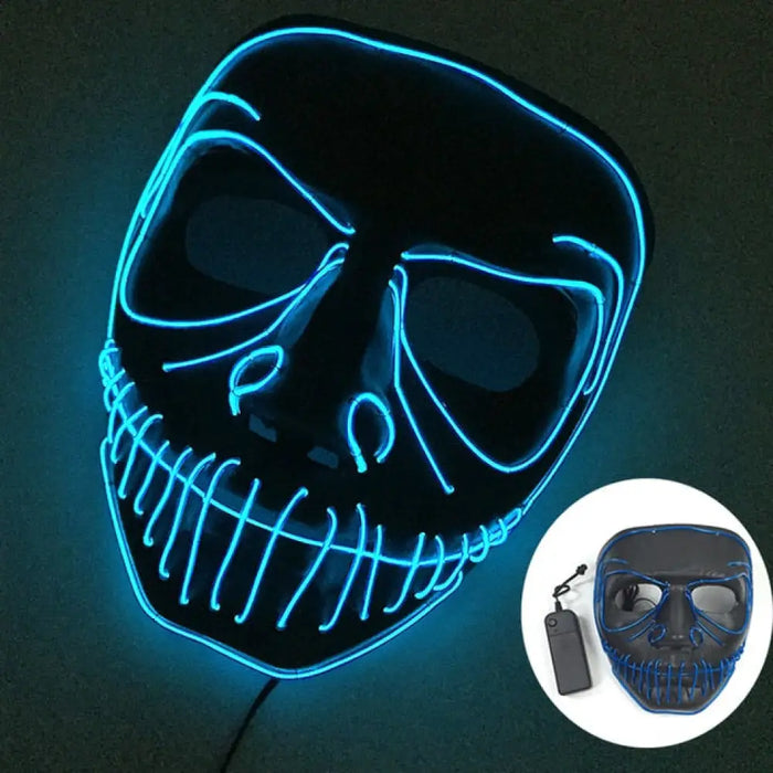 Glowing Cosplay El Wire Neon Mask Scary Skull Masquerade