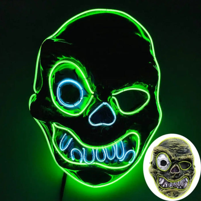 Glowing Cosplay El Wire Neon Mask Scary Skull Masquerade