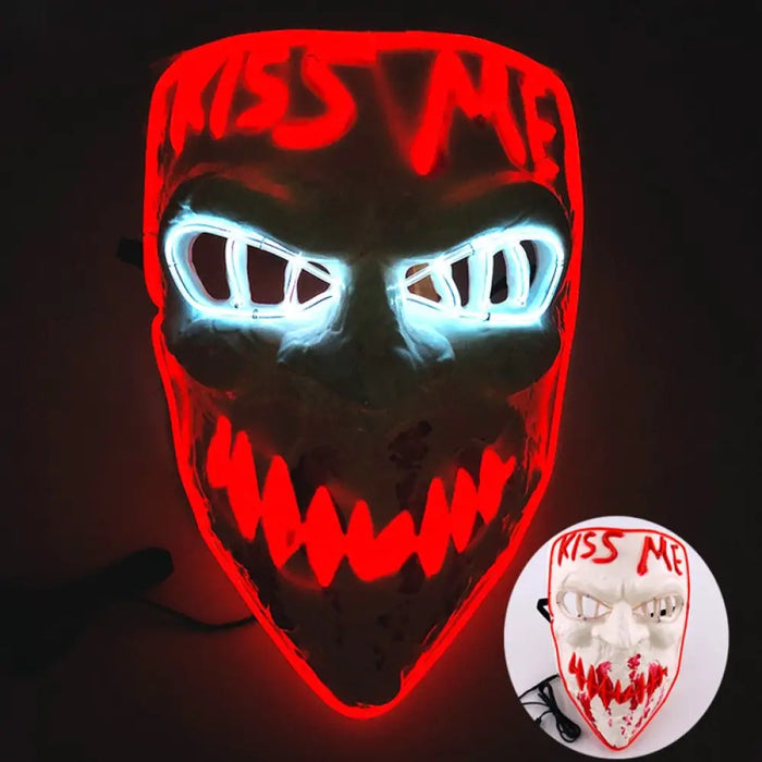 Glowing Cosplay El Wire Neon Mask Scary Skull Masquerade