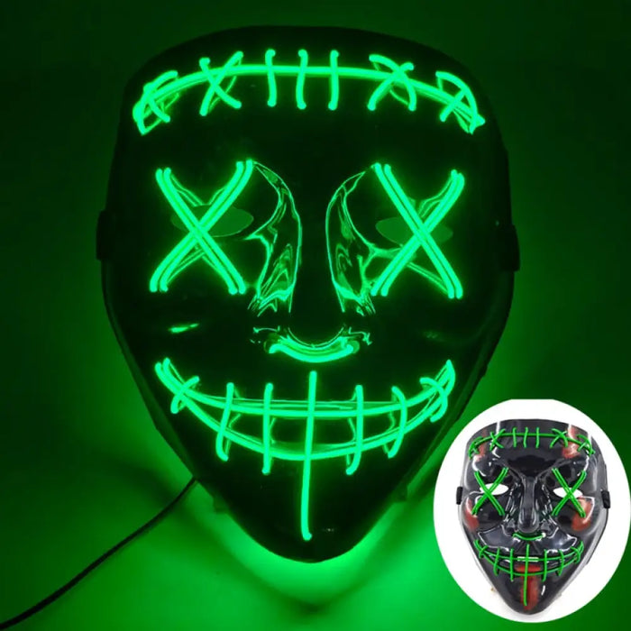 Glowing Cosplay El Wire Neon Mask Scary Skull Masquerade