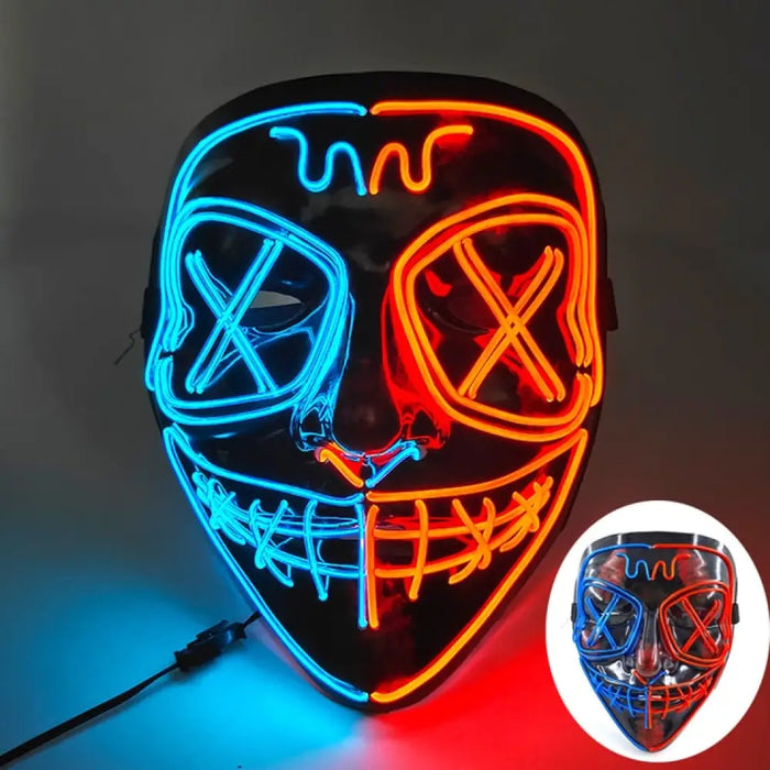 Glowing Cosplay El Wire Neon Mask Scary Skull Masquerade