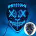 Glowing Cosplay El Wire Neon Mask Scary Skull Masquerade