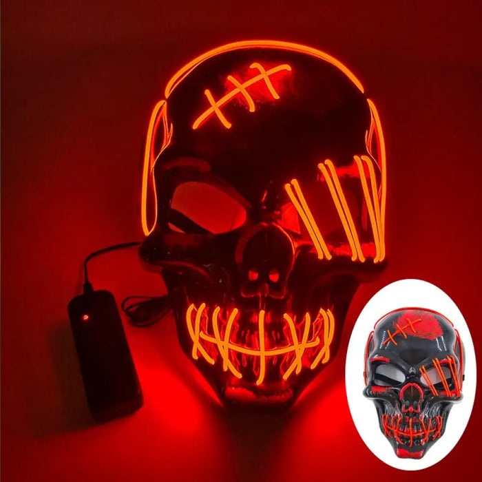 Glowing Neon Horror Skull Mask Party Decor Luminous