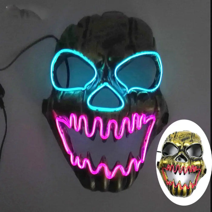 Glowing Neon Horror Skull Mask Party Decor Luminous