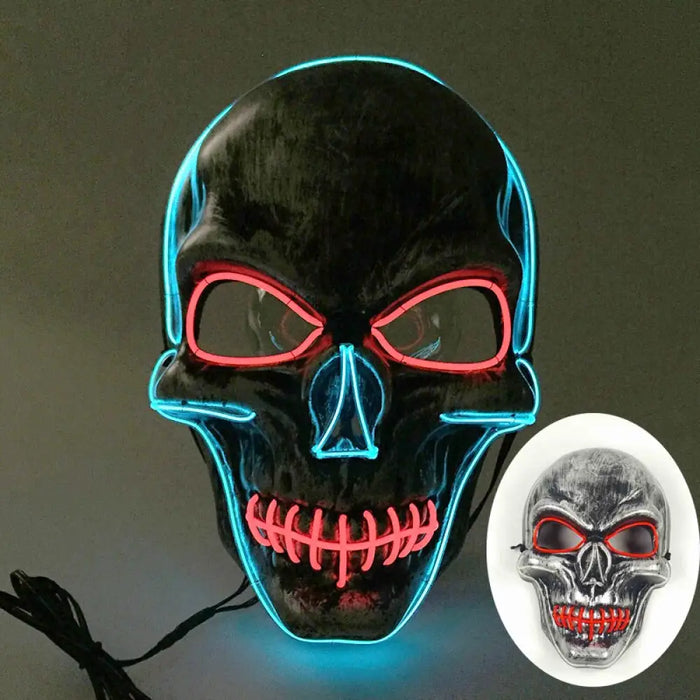 Glowing Neon Horror Skull Mask Party Decor Luminous