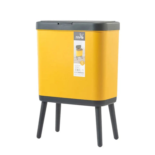 15l Golden High-foot Push-type Waterproof Trash Can Large