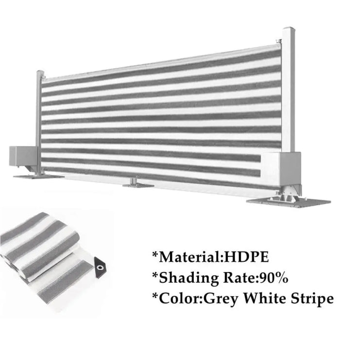 Grey White Stripe Fence Net Balcony Privacy Screen Nets