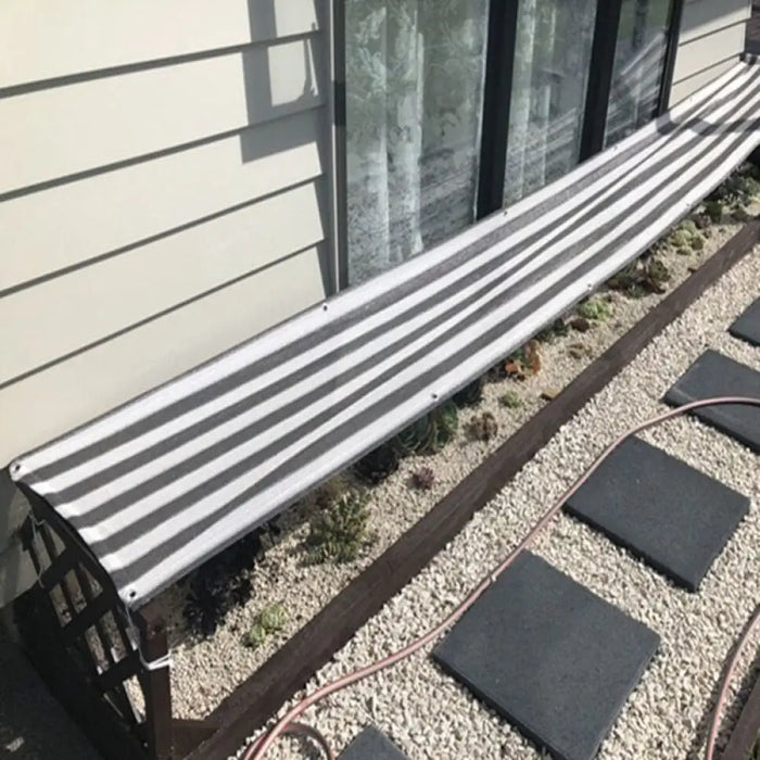 Grey White Stripe Fence Net Balcony Privacy Screen Nets