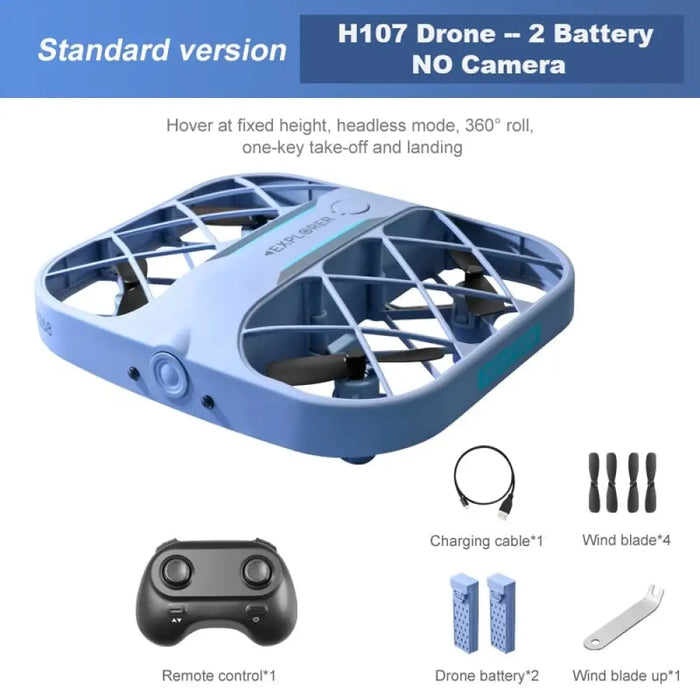 H107 Rc Mini Grid Quadcopter Drone With 4k Wifi Camera 4ch