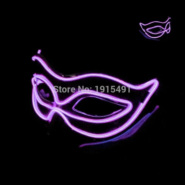 Halloween 10 Colors Led Neon El Wire Mask Cosplay Luminous