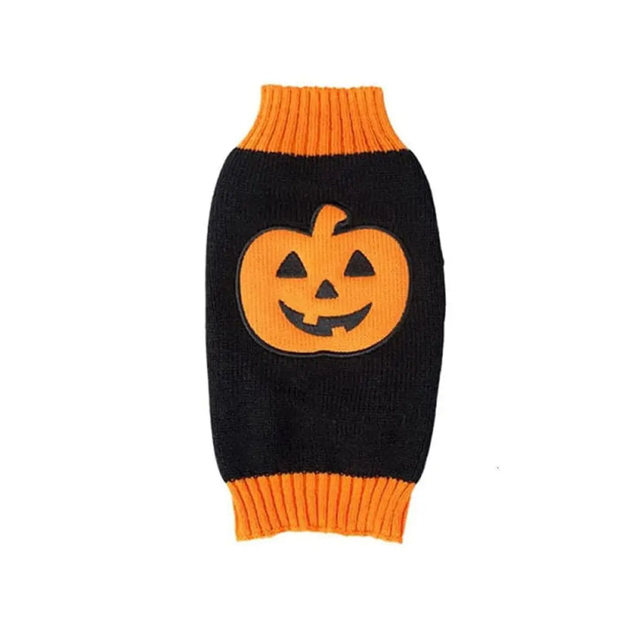 Halloween Pumpkin Comfortable Knitted Pullover Dog Sweater