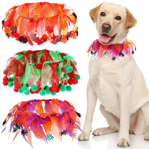 Halloween Spider Turkey Decorative Dogs Ruffle Collar For