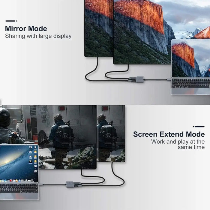 Usb c Hdmi Vga Splitter Hub Adapter Cable for Mi Notebook