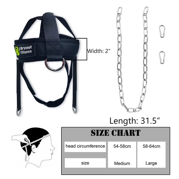 Head Neck Harness With Adjustable Strap Chin Pad And Chain