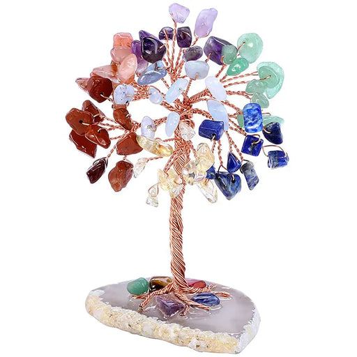 Healing Crystal Tree On Agate Slice Base Money