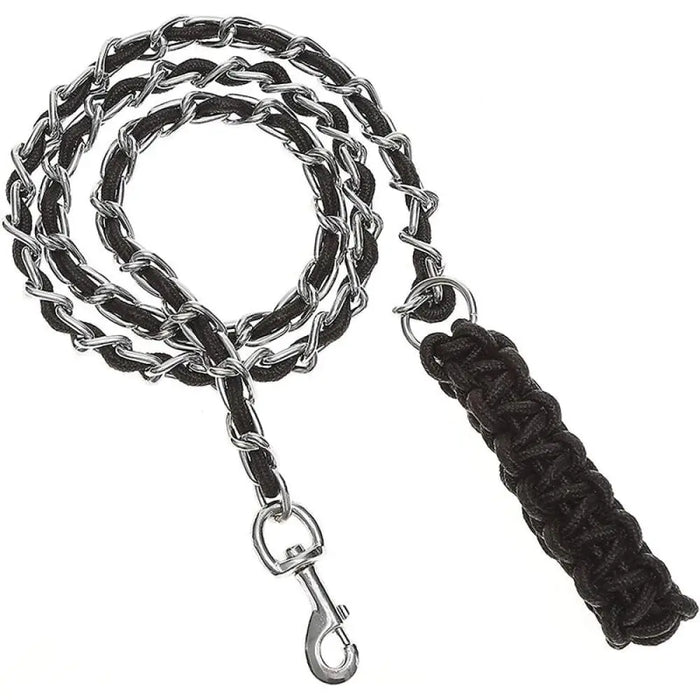 Heavy Duty Metal Soft Anti Bite Nylon Braided Handle Pet