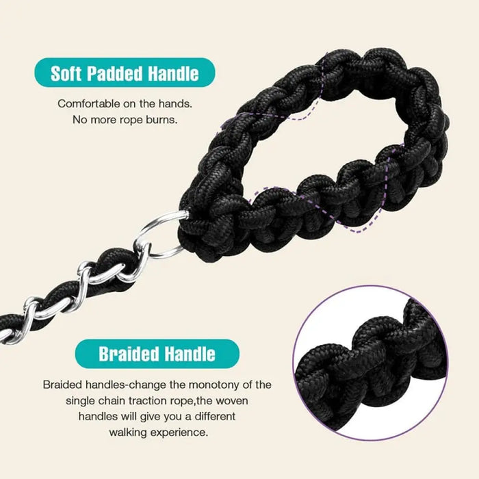 Heavy Duty Metal Soft Anti Bite Nylon Braided Handle Pet