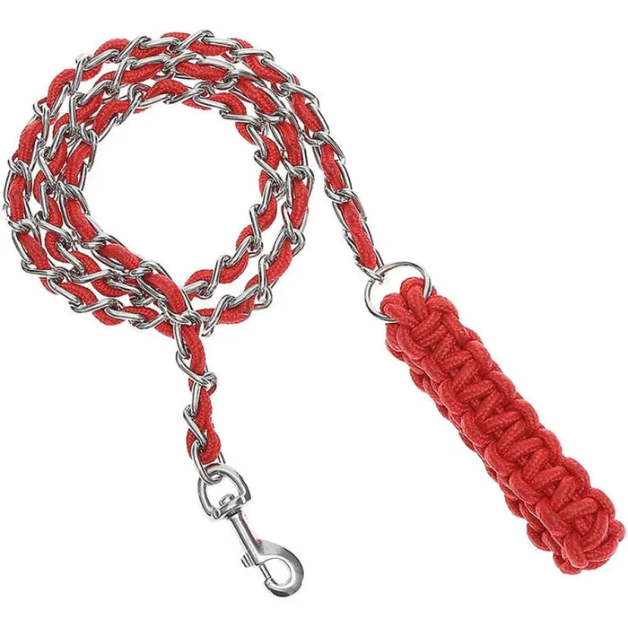 Heavy Duty Metal Soft Anti Bite Nylon Braided Handle Pet