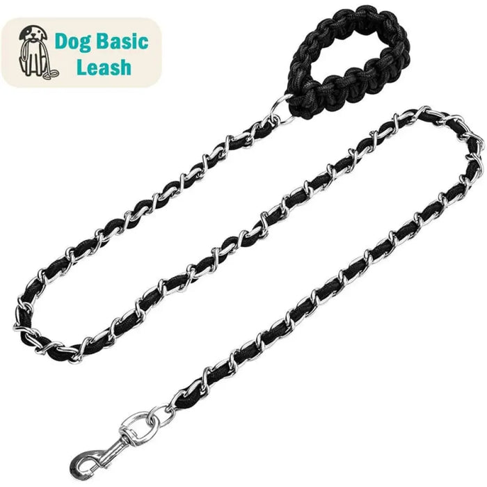 Heavy Duty Metal Soft Anti Bite Nylon Braided Handle Pet