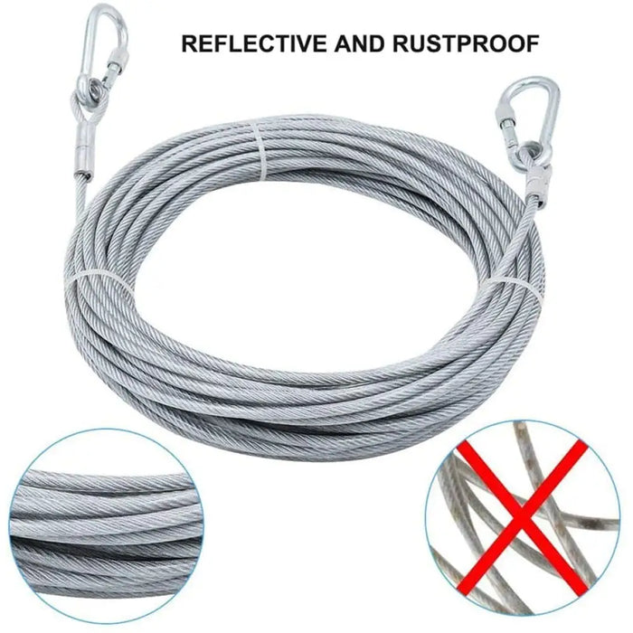 Heavy Duty Reflective Trolley Steel Wire Tie Out Dog Leash