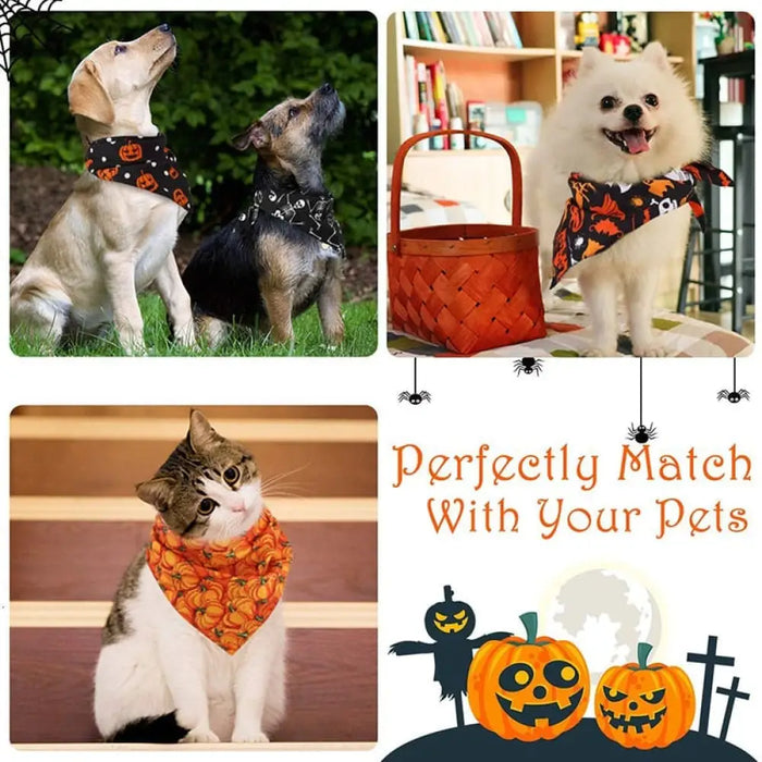 High-quality Washable Halloween Pet Bib Scarfs For Small