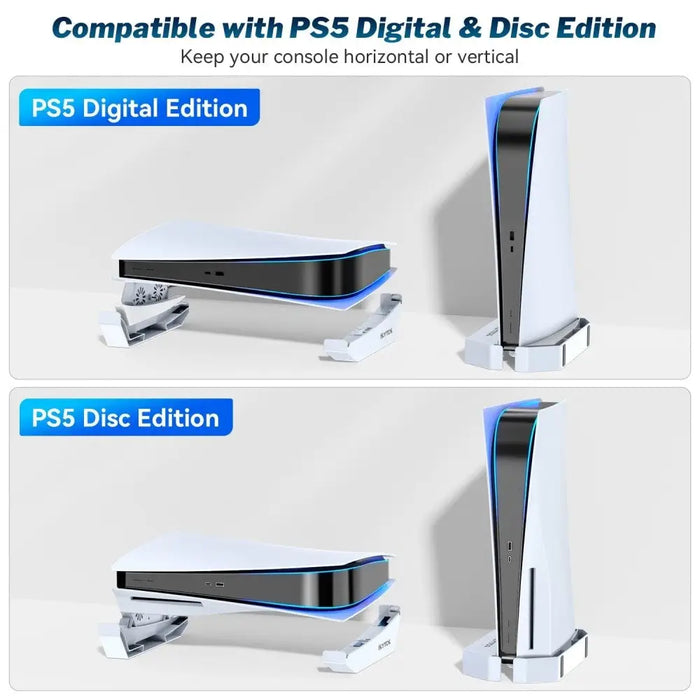 Horizontal & Vertical Dual Cooling Fan Stand For Playstation