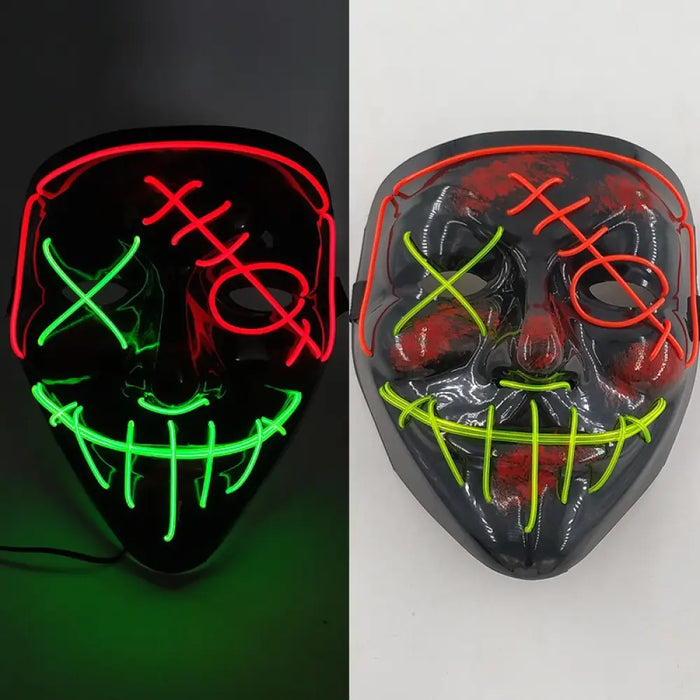 Horror Led Neon Disguised Mask Luminous Full Face Cosplay