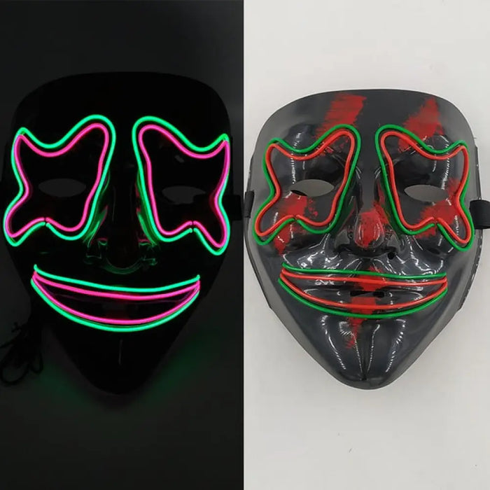 Horror Led Neon Disguised Mask Luminous Full Face Cosplay