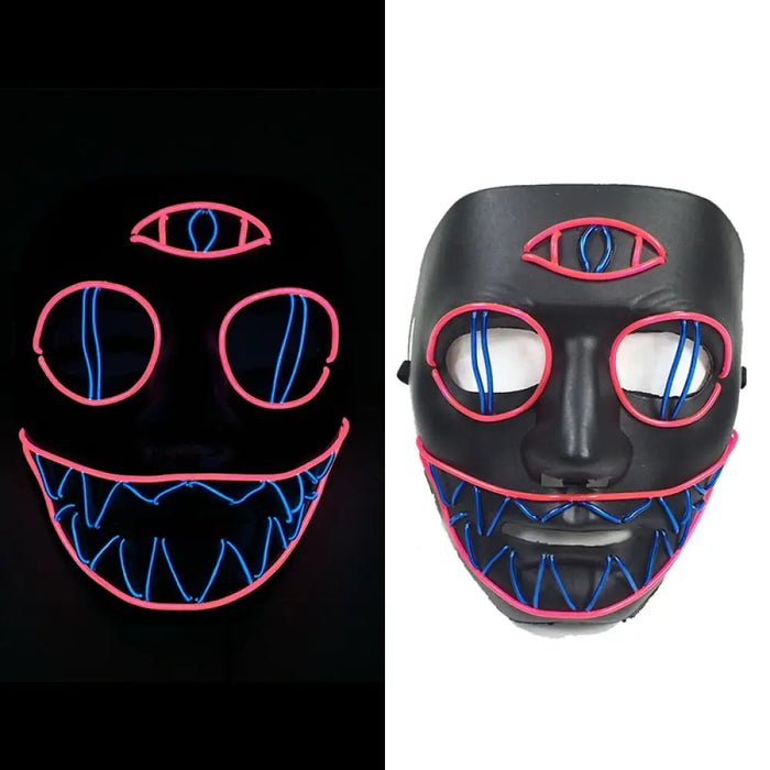 Horror Led Neon Disguised Mask Luminous Full Face Cosplay