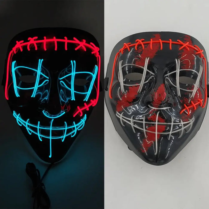 Horror Led Neon Disguised Mask Luminous Full Face Cosplay