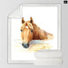 Horses Sherpa Throw Blanket3d Dusty Lightning Printed