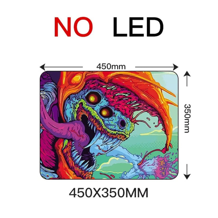 Hyper Beast Non-slip Rubber Rgb Gaming Mouse Pad For Pc