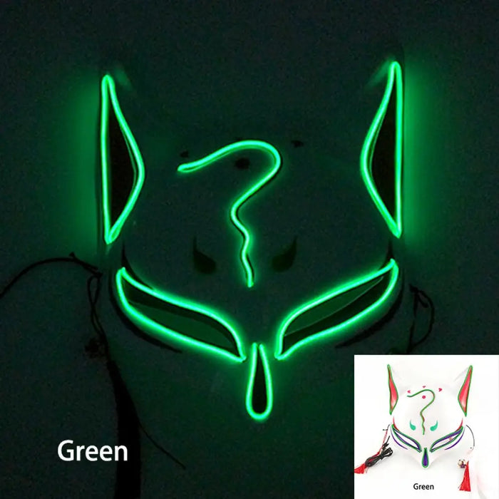 Japanese Anime Demon Slayer Mask Cold Light Glowing Cosplay