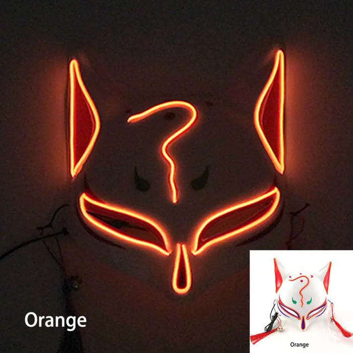 Japanese Anime Demon Slayer Mask Cold Light Glowing Cosplay