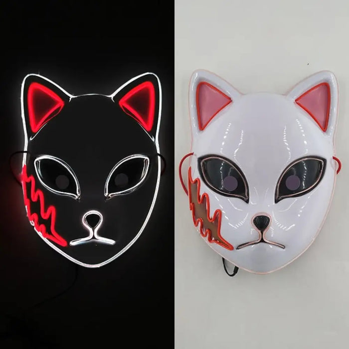 Japanese Anime Demon Slayer Mask Cold Light Glowing Cosplay