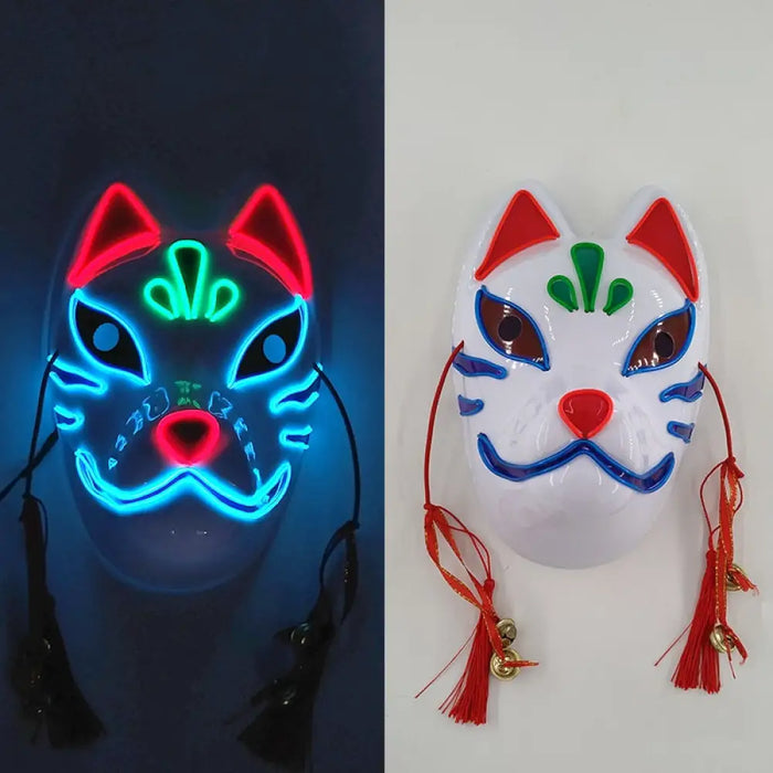 Japanese Anime Demon Slayer Mask Cold Light Glowing Cosplay