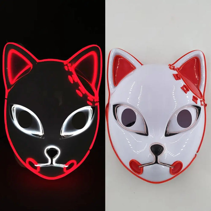 Japanese Anime Demon Slayer Mask Cold Light Glowing Cosplay