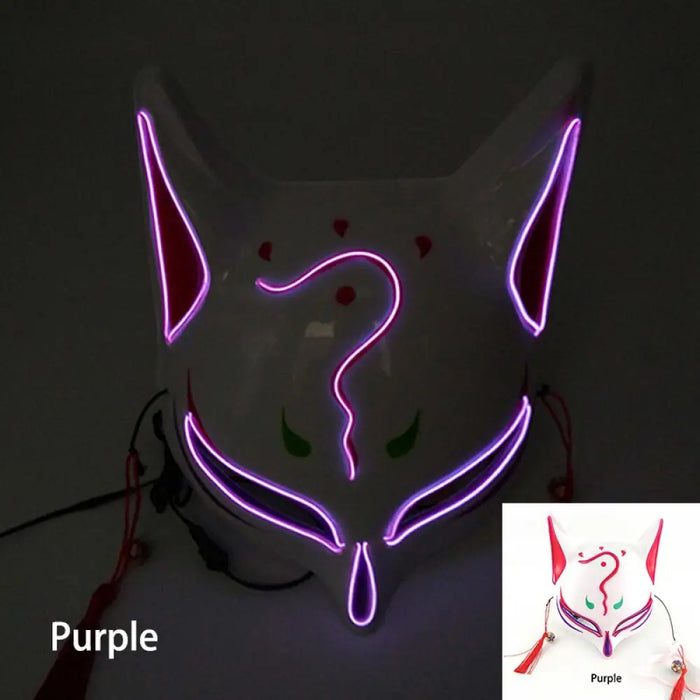 Japanese Anime Demon Slayer Mask Cold Light Glowing Cosplay