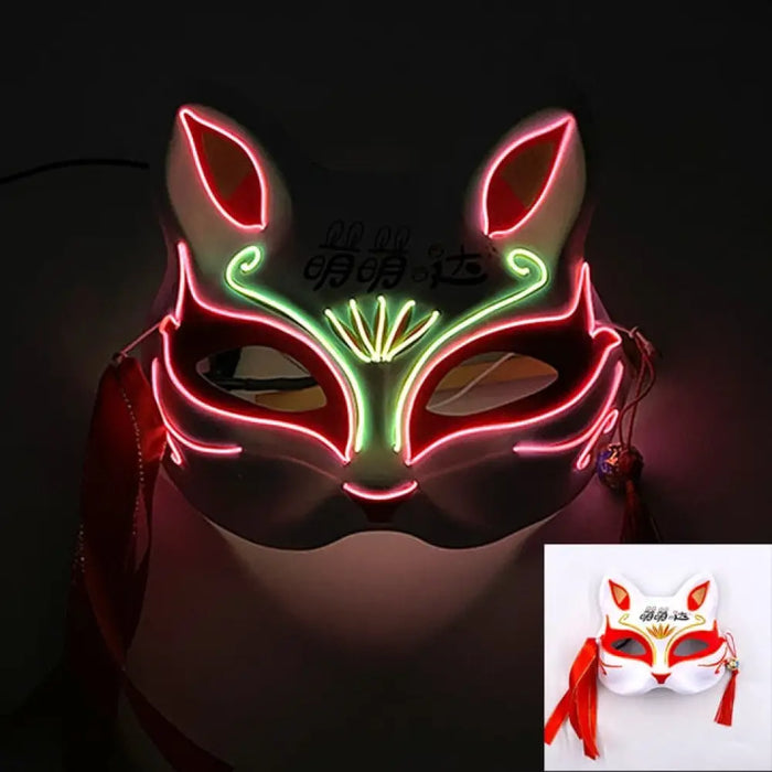 Japanese Anime Demon Slayer Mask Cold Light Glowing Cosplay